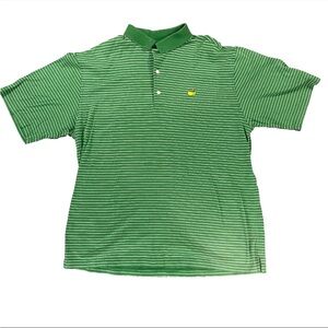 Augusta National Masters Golf Green Polo Sz L Embroidered Logo Vtg Pima Cotton